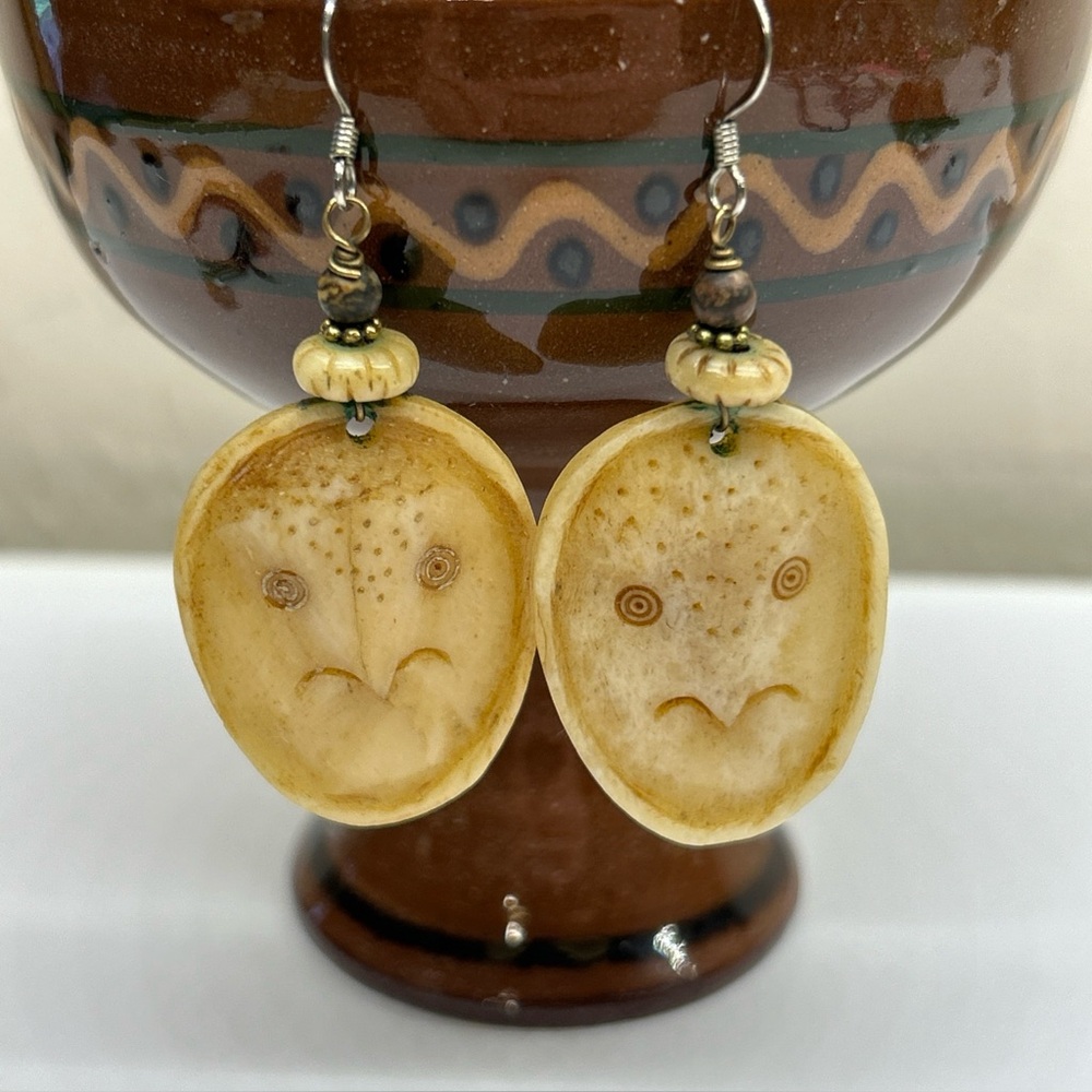 Handcrafted Barn Owl Earrings